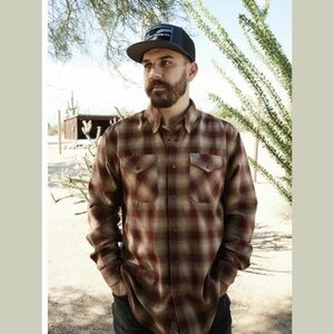 DIXXON Pueblo Flannel Pearl Snap Button Flap Pocket Plaid Flannel Shirt Sz S